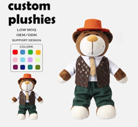Fabricant de peluches personnalisées bas quantité minimale de commande poupées sur mesure avec oreillers en peluche douce porte-clés ours en peluche personnalisé