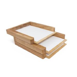 Organisateur de documents en bois fait main à 2 niveaux, support de papier rustique pour bureau, pour dossiers, lettres et rangement de l'espace de travail - Product Image 2