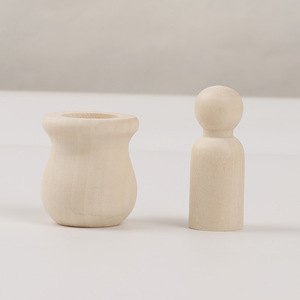 Ensemble de poupées en bois, 4 pièces, couleur naturelle, faites à la main, décoration de maison, décoration de salon - Product Image 3