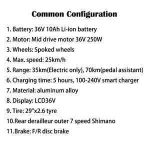 Bicicleta Eléctrica de Montaña <span class=keywords><strong>Marlin</strong></span>, Aleación de Aluminio, Motor Central, Batería de Litio Integrada, Sin Escobillas, 250W, Frenos de Disco Hidráulicos - Product Image 6