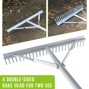 Aluminiumlegierung Rasenrechen mit Metallgriff für Garten und Sand – OEM - Product Image 3