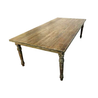 Table de ferme pliante en bois de pin massif avec pieds en forme de X Bjflamingo Vente en gros Table à manger en bois rustique naturel