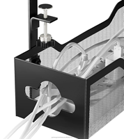 CY-7030 Organisateur de câbles sous bureau en acier moderne, best-seller, noir et blanc, multifonctionnel, panier de rangement domestique sans perçage