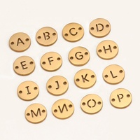 YIREPIN Nuevos Dijes de Letras del Alfabeto de Acero Inoxidable de 8mm con Doble Orificio, Conectores Redondos de la A a la Z para Hacer Pulseras y Collares DIY