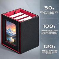 Boîtes de rangement pour cartes à collectionner en cuir PU avec logo personnalisé Commander Window Deck Box pour TCG