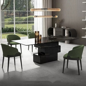 Shann-mesa de comedor de mármol, nuevo diseño, 2 asientos, 10 asientos, color negro - Product Image 1
