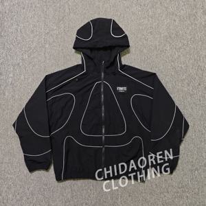 CHIDAOREN 제조업체 맞춤형 아웃도어 3M 반사 남성용 재킷 집업 자수 방수 방풍 남성 윈드브레이커 재킷 - Product Image 1