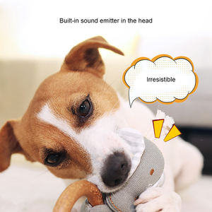 Fabricant de gros Nettoyage des dents grinçantes Jouets en peluche doux à mâcher pour chien avec <span class=keywords><strong>anneau</strong></span> en bois Jouet pour chiots vocaux résistant aux morsures - Product Image 3