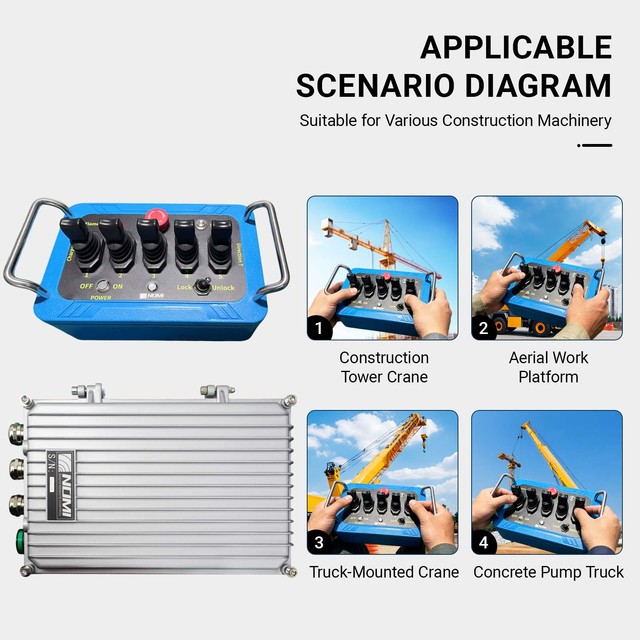 New NOMI Industrial Wireless Remote Control 12V 24V Hydraulic System IP67 Protection 225m Range for Truck Crane Dump Truck 1