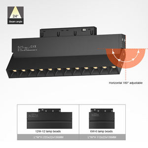 Système d'éclairage sur rail magnétique 48V, nouveau design, projecteur LED sur rail, 6W 12W 18W, lumière blanc chaud, sans scintillement, rail linéaire - Product Image 6