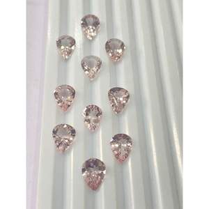 Hecho a mano a granel personalizado Rosa morganita piedras preciosas IGI certificado Oval pera corte Cristal de alta calidad para collares personalizados - Product Image 1