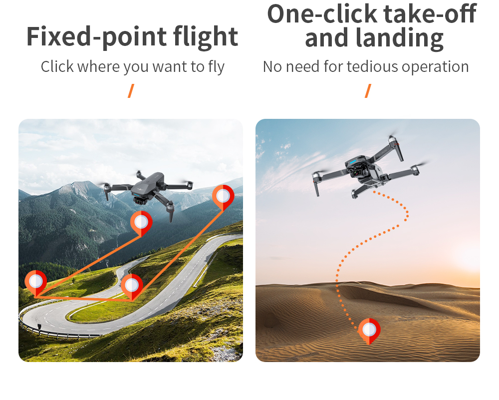 KF101 MAX Drone, One-click take-off Fixed-point flight and landing Click where you want to fly No