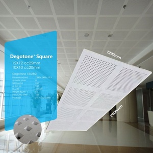 Plaque de plafond suspendu en plâtre blanc perforé, <span class=keywords><strong>prix</strong></span> usine, 60x60mm, bord carré, noyau PVC, grille métallique, faux plafond - Product Image 2