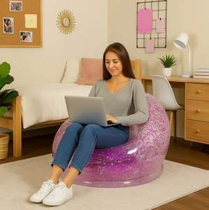 Modern Glitter <b>Inflatable</b> Eco PVC Waterproof <b>Bean</b> <b>Bag</b> Chair Transparent Lounge Seat Indoor Outdoor Portable Foldable Bedroom - Product Image 6