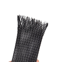 JIAF Dropship Malla Trenzada Aislante Negra de 3/4/6/8mm, Funda Plana de PET Nylon para Cables de 2mm-100mm, Personalizable
