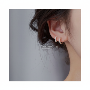 Orecchini con diamante Flashmond 202 nuovi fogli in alluminio personalizzati Design semplice cerchio - Product Image 1