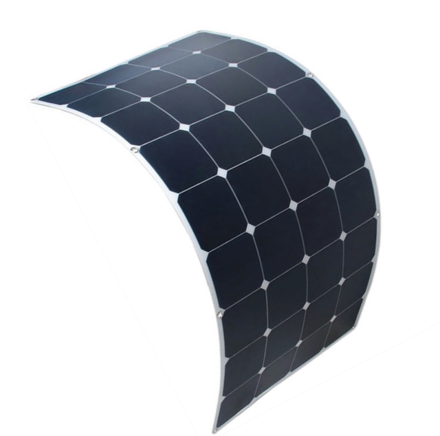 High Efficiency 24% Sunpower 50-200w Solar Photovoltaic Panel Flexible Solar Panel for Camper Charger RV Marine Roof System