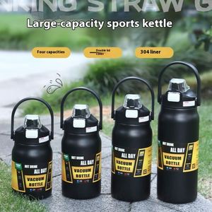 Large-Capacity 304 Stainless Steel Travel Kettle Portable Dual-<b>Drink</b> Outdoor Sports Vacuum Tumbler <b>Hot</b> Thermal Spout-Type - Product Image 5