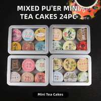 Mini-pains de thé Pu'er compressés aux saveurs variées, thé santé d'origine Yunnan, 24 pièces par boîte, portables, vente en gros