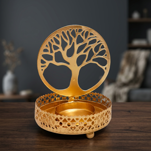 Exclusive Quality Brass Diya Unique Ceramic Candle Jar Heat Resistant Eco-Friendly Elegant Decorative Pillar Holder for Home - Product Image 3