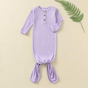Batas de manga larga con nudo para bebés, pijamas de <span class=keywords><strong>Hospital</strong></span> que vienen a casa, traje suave con botones para bebés, niños y niñas, vestido anudado para recién nacidos - Product Image 3