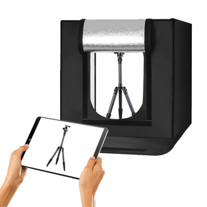 Tenda per Foto e Video <span class=keywords><strong>LED</strong></span> <span class=keywords><strong>Mini</strong></span> 80x80x80cm in Nylon con 2 Pannelli <span class=keywords><strong>LED</strong></span> da 60W - Product Image 1