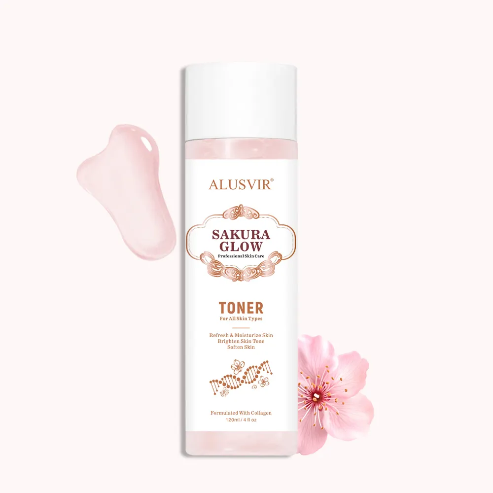 Sakura Face Toner Private Label Natural Organic Brightening Skin Care Product Glow Hydrating Shrinking Pores Skin Facial Toner