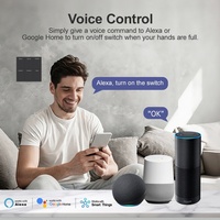 Interruptor de Luz Inteligente Manhot WIFI DIY con Panel Grande de 6/8 Botones, Compatible con SmartThings, Google Home y Alexa