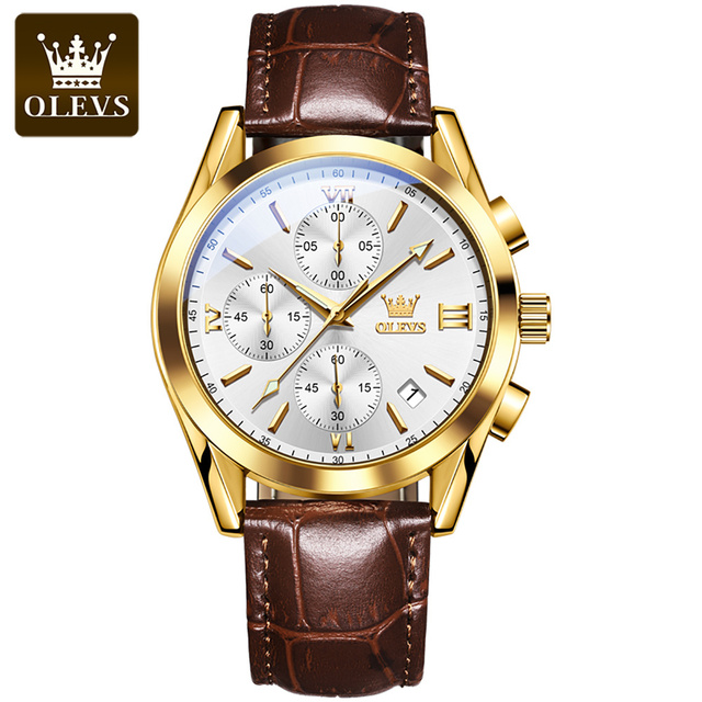 OLEVS 2872 Men's Quartz Watches Chronograph Classic Fashion Top Brand Watch for Men Moon Phase Waterproof Watch Wrist Hours