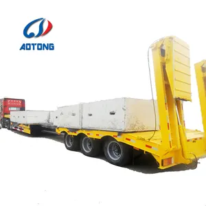 Heavy Duty Utility Cargo 50ton Extendable Low Bed Truck Trailer with 12 Wheels for Sale