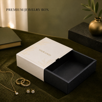 Boîte cadeau personnalisée avec poignée en métal, boîte à tiroir rigide en papier de luxe, boîte d'emballage personnalisée pour bijoux, cosmétiques, produits