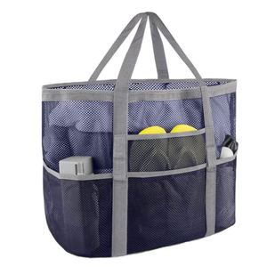 Bolsa de playa portátil de malla con cremallera familiar, grande, plegable, 7-9 compartimentos, control de arena, ultraligera, para mujer y hombre, verano - Product Image 3