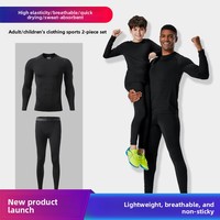Ensemble de sport pour homme à rayures, comprenant un t-shirt de compression à manches longues et un pantalon de sport moulant, séchage rapide, élastique, idéal pour la course et le basketball