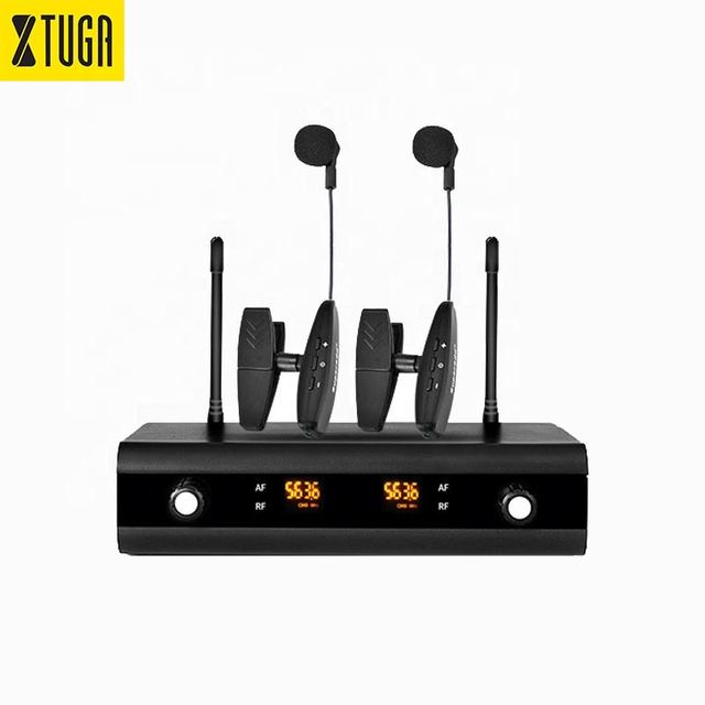 Xtuga KX-522 UHF Condenser 2-Channel ABS Box Wireless Instrument Microphone for Violin Saxophone Stage Performance