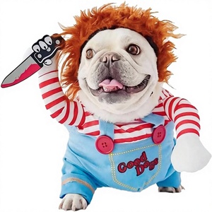 Costume <span class=keywords><strong>de</strong></span> <span class=keywords><strong>chien</strong></span> amusant pour Halloween, cosplay pour Shiba Inu, <span class=keywords><strong>Teckel</strong></span>, Bouledogue, petites et grandes races (Moyen), bleu, toutes saisons - Product Image 1