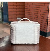 Tas Kosmetik Kulit EMG7537, Tas Perjalanan Zipper Mewah Lucu Putih Desainer, Dompet Lipstik Kecil, Dompet Uang, Tas Buaya Custom