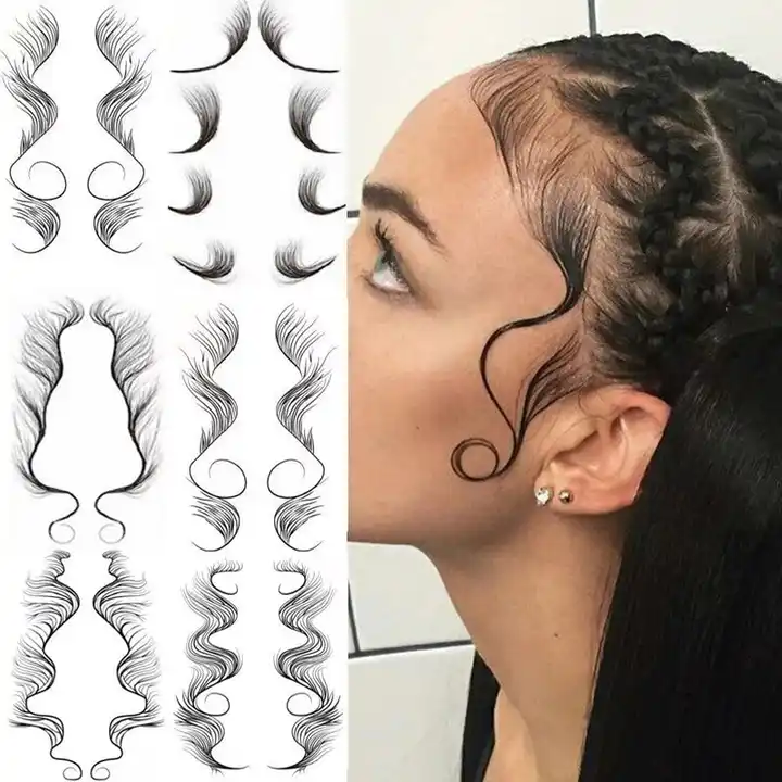 Tattoo Stickers Hairline Edges Baby Hair Waterproof Hair Edge