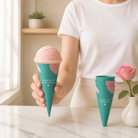 Manchon de protection pour cornet de crème glacée en papier imprimé personnalisé, certifié FDA et BRC, simple paroi, en kraft avec feuille d'aluminium
