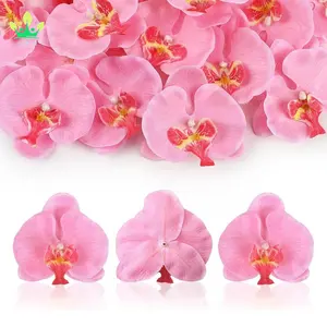 20Pcs Orchid Petals Artificial Orchid Flower Heads Faux Silk Phalaenopsis Butterfly for DIY Craft Home Wedding Party Decorations