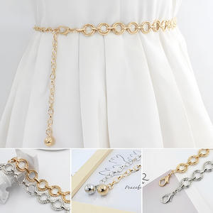 กระโปรงอเนกประสงค์พร้อมห่วงโซ่เอวโ<span class=keywords><strong>ล</strong></span>หะวงกลมสำหรับผู้หญิงเข็มขัดตกแต่งชุดเดรสสายรัดเอวปรับได้ - Product Image 6