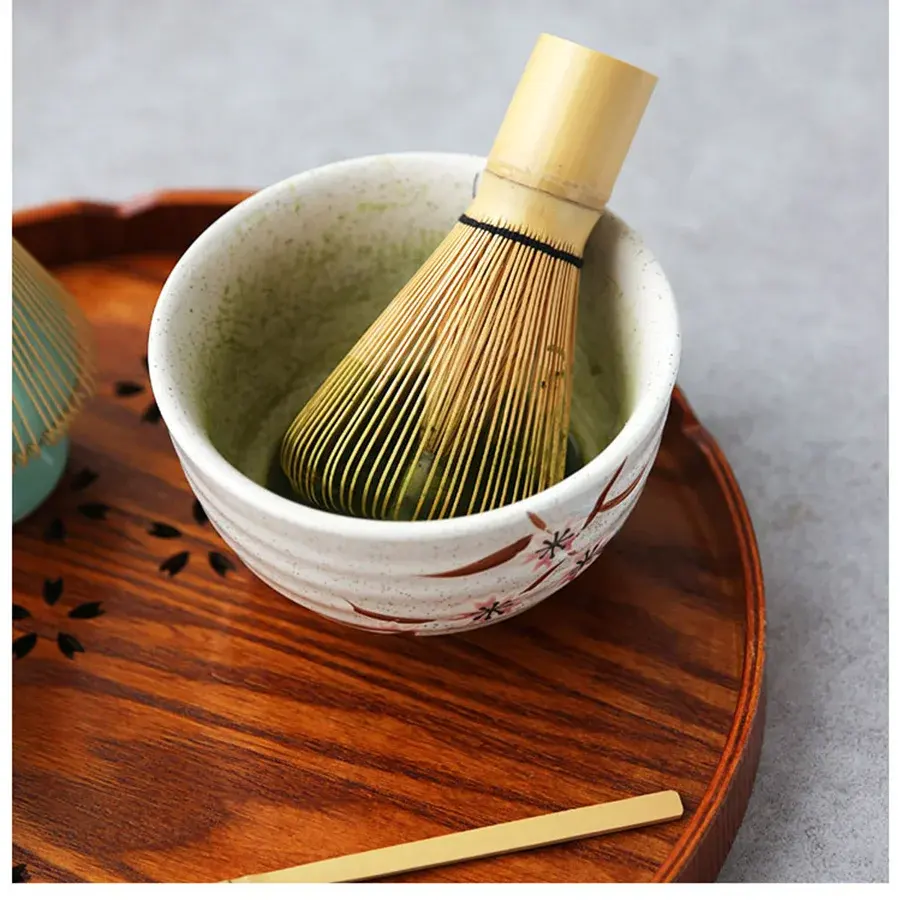 Conjunto de chá japonês Matcha, escova de mistura de chá verde, ferramenta de bambu, acessório de cozinha, acessório de bambu