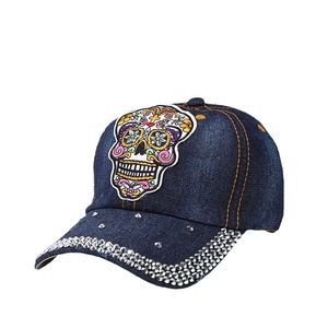 Cappellini da Baseball con strass fatti a mano alla moda da uomo in Denim americano da donna all'ingrosso - Product Image 5