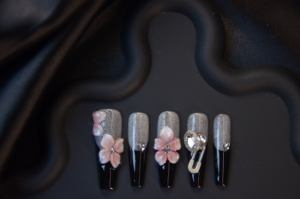 Juego de <span class=keywords><strong>Uñas</strong></span> Postizas de ABS con Diseño de Ataúd y Mariposa Estilo Europeo Americano, Hechas a Mano, con Pegamento <span class=keywords><strong>para</strong></span> Dedos, Cobertura Completa - Product Image 3