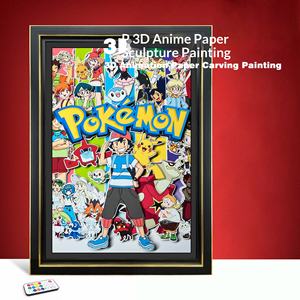 Cadre photo rectangulaire 3D stéréoscopique en papier découpé, impression numérique, style anime, décoration intérieure, personnalisable – Meilleures ventes - Product Image 2