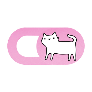 Kamera Laptop ponsel kucing putih dengan warna merah muda sublimasi penutup kamera web privasi, melindungi privasi dan keamanan - Product Image 3