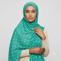 Hijab en modal imprimé à pois FRC Fashion, élégant, pour femmes musulmanes, long foulard, couvre-tête, doux, léger, tenue modeste