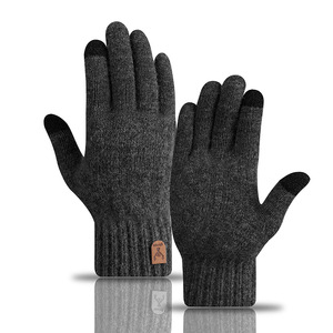 2 paires de gants thermiques d'hiver avec doublure en polaire Birdseye, tricotés, extensibles, chauds, compatibles avec les écrans tactiles, détection par aiguille A06-23 - Product Image 4
