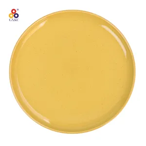 Sanhuan EU style porcelain yellow color glaze with speckle ceramic plate dinner plate