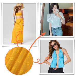 Premium Floral Jacquard Liverpool Tela ecológica 98% Poliéster 2% <span class=keywords><strong>Spandex</strong></span> Textil amarillo estirable para diseño de moda - Product Image 6