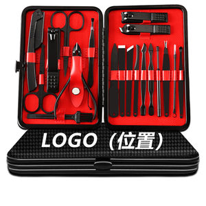 WELLFLYER Ensemble d'outils de soin des ongles noirs 7 pièces Kit de <span class=keywords><strong>manucure</strong></span> pédicure professionnel pour femmes et hommes - Product Image 1